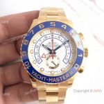 Replica Rolex Yacht-master II All Gold Case Blue Ceramic Bezel Men Watch